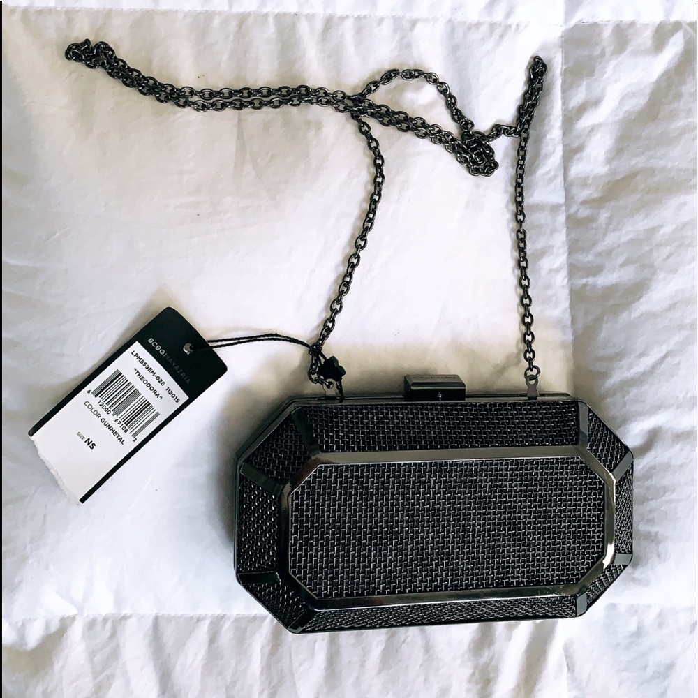 BCBG MAXAZRIA Theodora Gunmetal Clutch